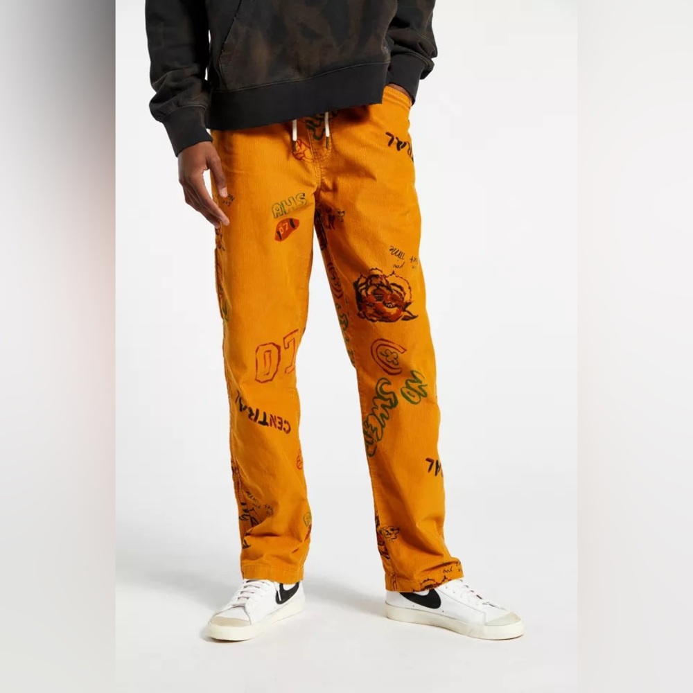 BDG Mustard Floral Corduroy Pants